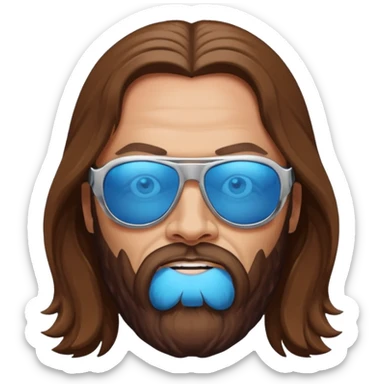 Randy Macho Man Savage with blue eyes, long brown hair sticker