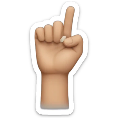 A man given finger sticker