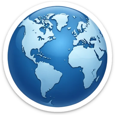 Minimalistic blue globe  sticker