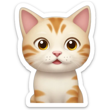 lily zhang as cute cat that ate too fast ( sticker
