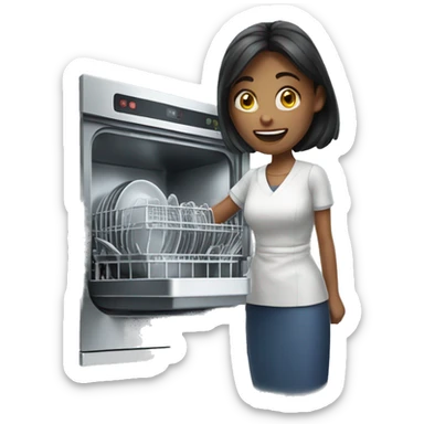 Dishwasher woman sticker