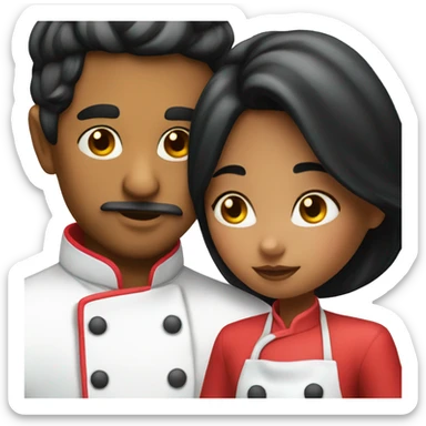 Chef kissing princess with black hair  sticker