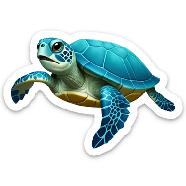 Blue sea turtle sticker