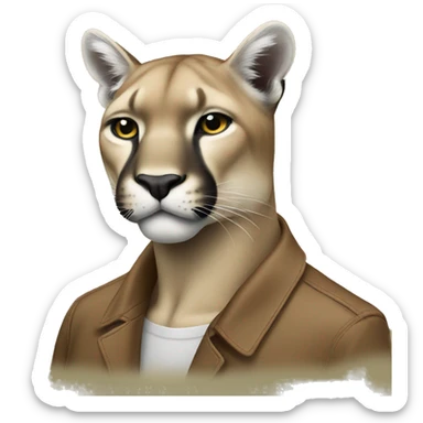A puma smoking a cigarette sticker