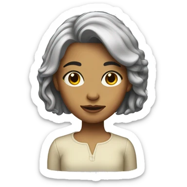 girl with bob hair coated with glue sticker