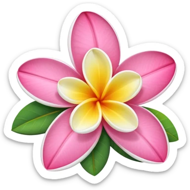 Pink white Frangipani sticker