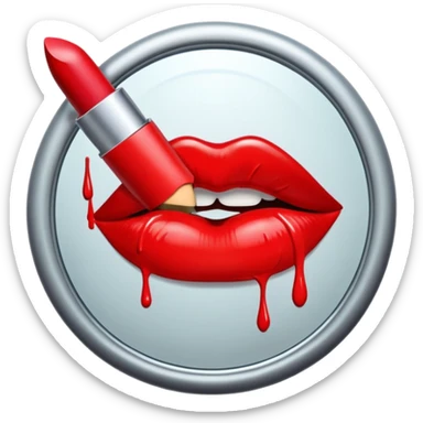 Kissing lipstick on mirror sticker