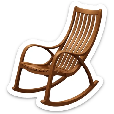 a rocking chair, mid century modern style sticker
