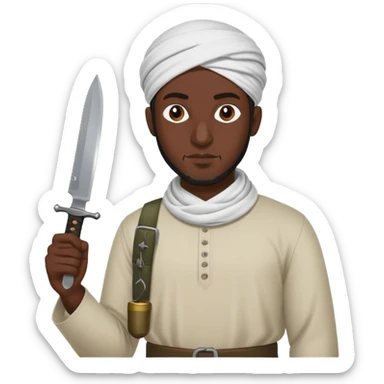 Muslim man with a knife amd bombs sticker