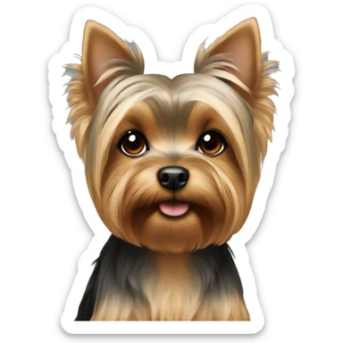 beige and light brown girl yorkie cute sticker