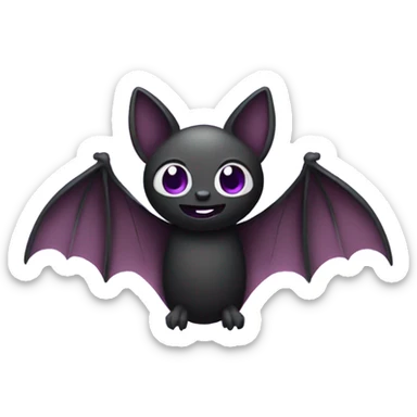 Purple and black bat sticker