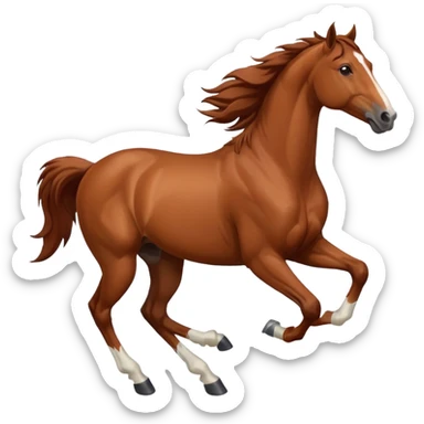 running horse side view dynamic pose sticker