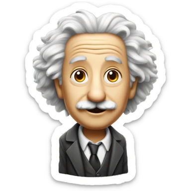 smart and friendly looking Einstein full body sticker