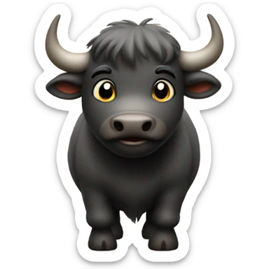 Little buffalo living in nice apartment sticker