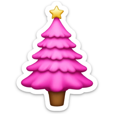 pink christmas tree  sticker