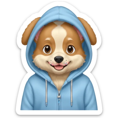 Frenchi Dog wearing a hoodie  sticker