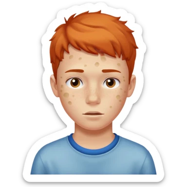 boy teenager with acne sticker