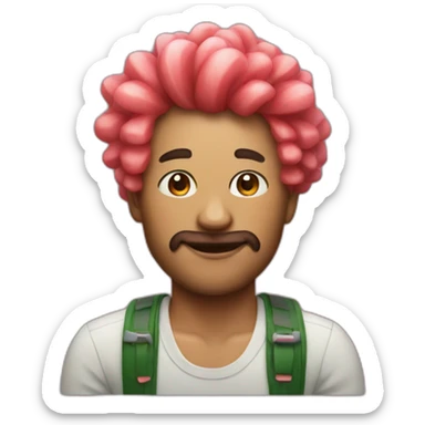 Artist with iphone body and watermelon hair sticker