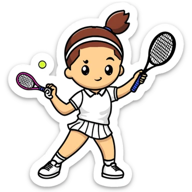 Girl playing tennis sticker