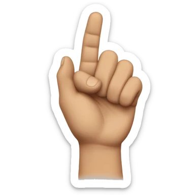 Put your hand up to your ear and point at it sticker