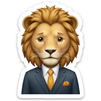 Un leon cn traje sticker