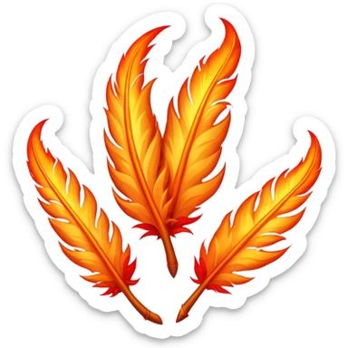 3 Phoenix feathers that are the same size on fire sticker