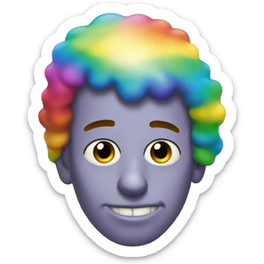 simpsons man with rainbow eyes and rainbow hair  sticker