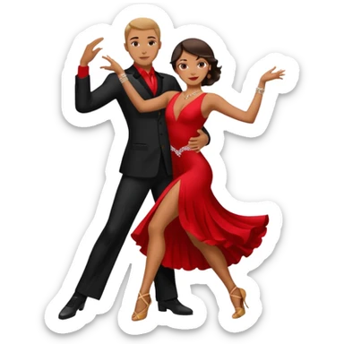 Dancesport professional latin competitor couple dancing the rumba  sticker