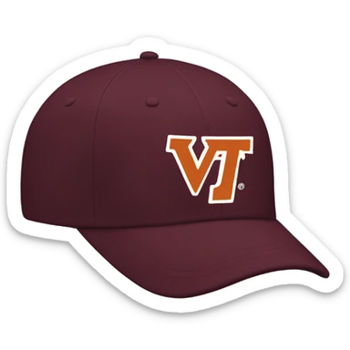 single maroon virginia tech VT baseball cap sticker