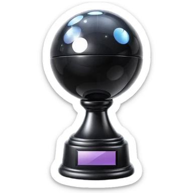 Black Trophy with a mirror ball on top sticker