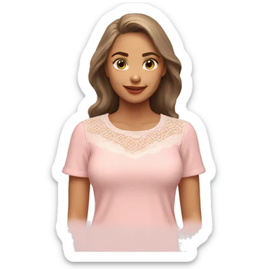 light pink top with lace sticker