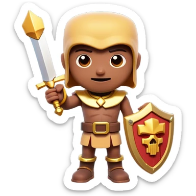 Clash of Clans aesthetic: Cinematic Playful Pixel 3D Key Portrait Emoji, rendered in a 3D vector-style similar to standard emojis with minimal shading and bold, simplified shapes. A compact, distinct form with signature details, softly glowing with a pixelated adventure charm. Simplified yet unmistakably iconic, highly detailed and consistent, glowing with a soft radiance and high shine. Stylized with a touch of classic pixel-art charm and a soft glowing outline, capturing the essence of a beloved gaming relic with a friendly, playful manner! sticker