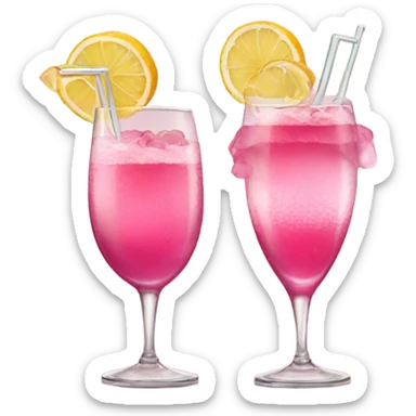 Three pink cocktails sticker
