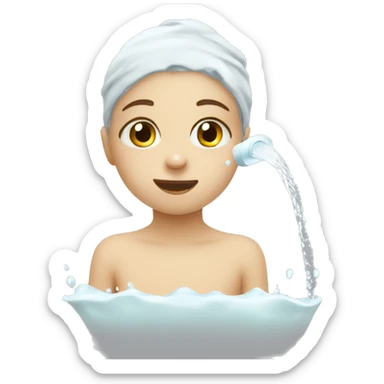 child washing face sticker