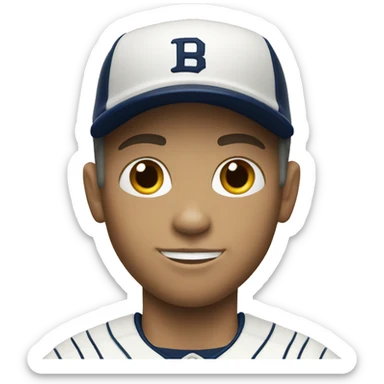 white boy baseball player sticker