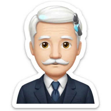 victorian man with white hair sticker