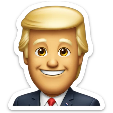 President Donald Trump smiling sticker