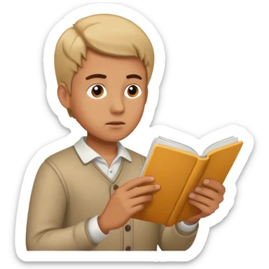 man reading instructions sticker