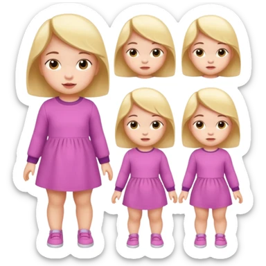 Baby Girl, Different Poses, different outfit sticker