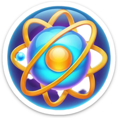 Atom and nucleus sticker