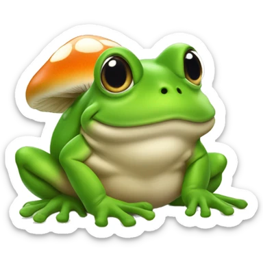 Grenouille a côté d'un champignon sticker