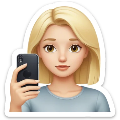 blonde girl taking selfie indoors sticker