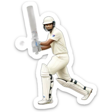 Man playing cricket sticker