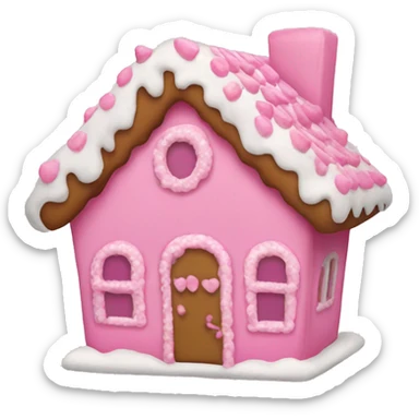 Pink accent gingerbread house sticker
