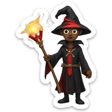 Sorcerer with red and black scepter sticker