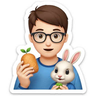 nerd face emoji eats coderabbit logo sticker