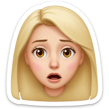Emoji of a surprised woman with a tear dripping from one side of her eye sticker
