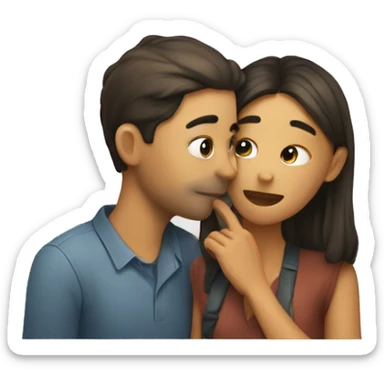 2 people lookingat eachother whispering sticker