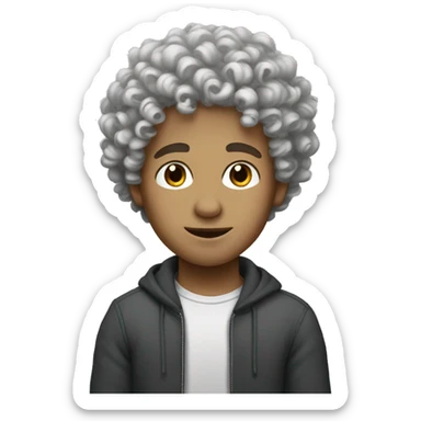 Curly head boy tall white skin  sticker