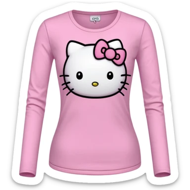 Realistic ultra Detailed , fitted, Hello kitty long sleeve shirt sticker
